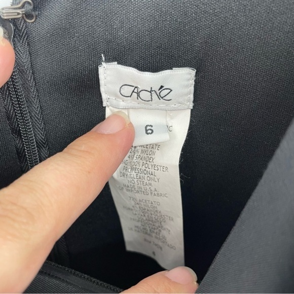 Cache Black One Shoulder Zipper Ruffle Dress - 6 - Picture 4 of 7